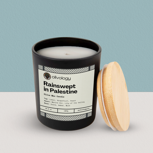 Rainswept in Palestine — Handmade Olive Wax Candle