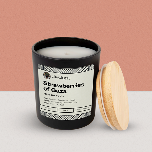 Strawberries of Gaza — Handmade Olive Wax Candle