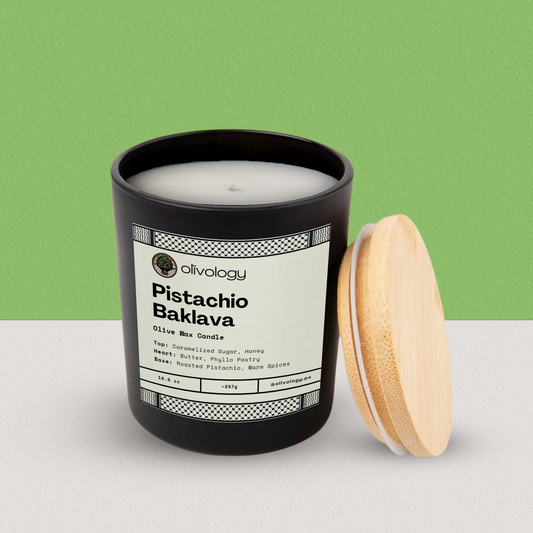 Pistachio Baklava — Handmade Olive Wax Candle