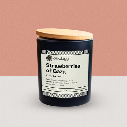 Strawberries of Gaza — Handmade Olive Wax Candle